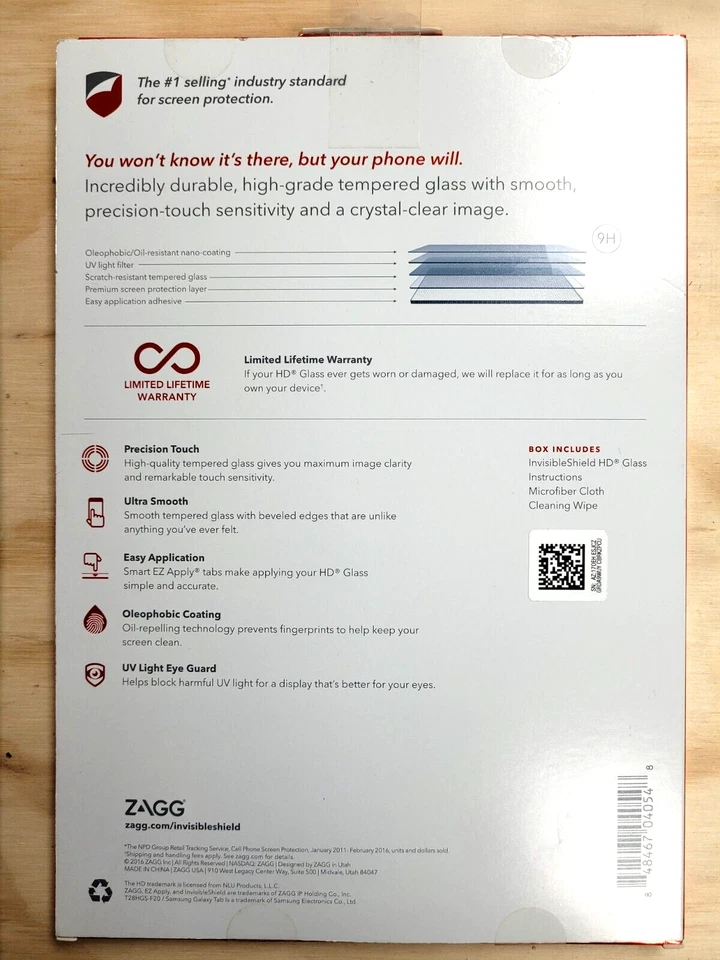 Zagg InvisibleShield HD Glass Screen Protector for Samsung Galaxy Tab S2 8" - Image 2 of 2