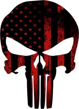 Punisher Distressed American Flag Red Llnes Skull Vinyl Sticker Decal Gloss Punisher Distressed American Flag Red Llnes Skull Vinyl Sticker Decal Gloss