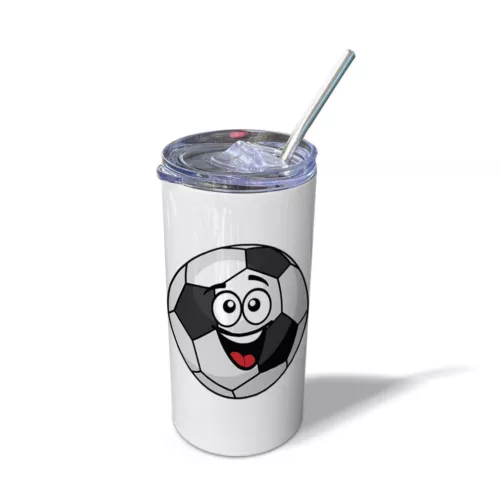 Travel Mug Tumbler Soccer Ball Smiling A Sports Soccer Thermal Coffee Cup