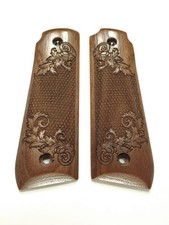 Walnut Floral Checkered Ruger Mark IV 22/45 Grips MK 4
