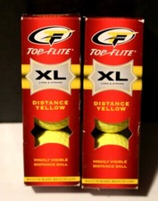 Lot Of 6 Top Flite XL Distance Yellow Golf Balls New Open Box