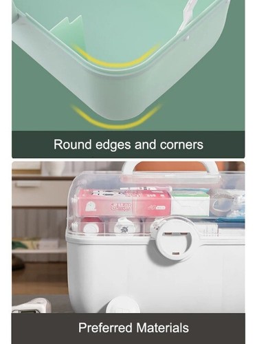 Aufbewahrungsbox für Hausmedizin große Kapazität mehrlagig Kunststoff Kosmetikbox - Bild 17 von 25