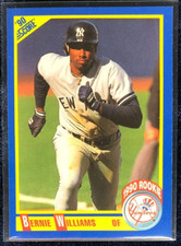 Bernie Williams 1990 Score Rookie Card no. 619 - New York Yankees