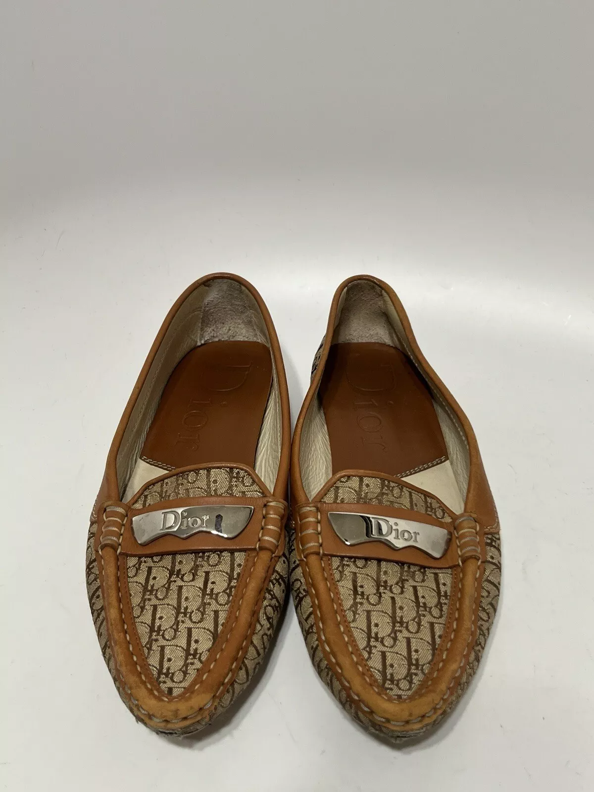 CHAUSSURES DE CONDUITE VINTAGE CHRISTIAN DIOR BY JOHN GALLIANO LOGO MARRON MONOGRAMME 36