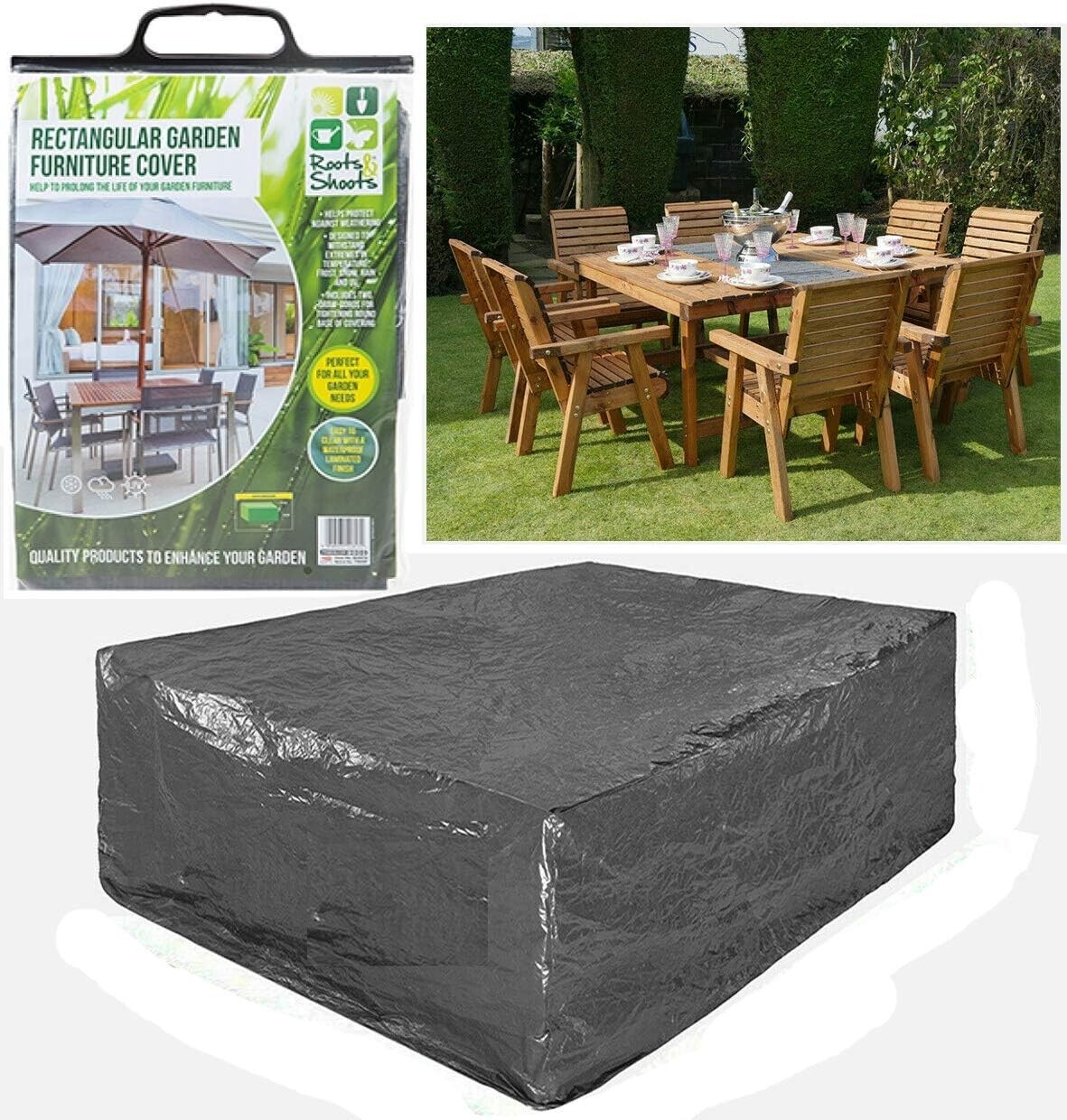 Large Waterproof Rectangular Garden Furniture Cover Protection 170cm x 99 x 120 - Image 2