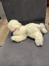 2000Toys R Us Animal Alley Poodle Plush Stuffed Animal 12  White Pink Puppy Dog