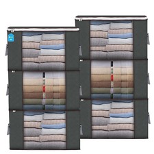 6PCS Clothes Storage Bags Zipped Reusable Wardrobe Cube Closet Organizer Box KRI