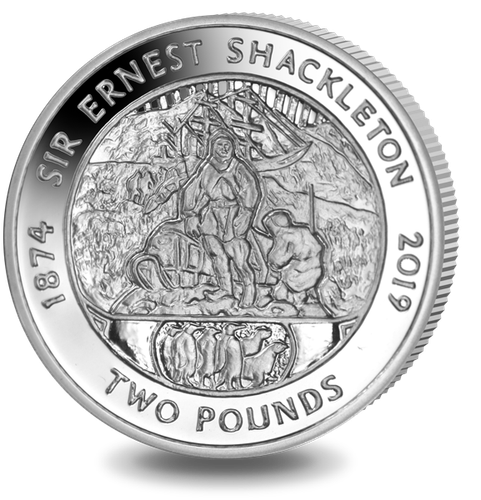 2019 £2 Ernest Shackleton 145th Anniversary of Birth UNC Crown Coin in capsule - Picture 1 of 2