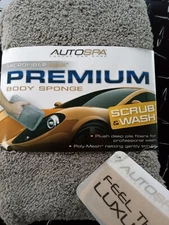 Auto spa 45604AS Premium Microfiber Auto Body Sponge 2 Sided Scrub/Wash Design 
