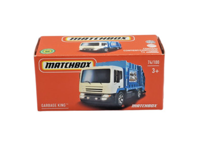 2022 Matchbox Garbage King #74 White & Blue POWER GRAB