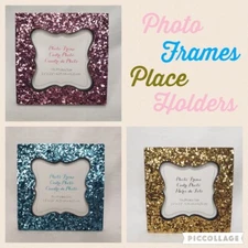 Kate Aspen Sparkle Glitter Picture Frames Place Holders Party **YOUR CHOICE**