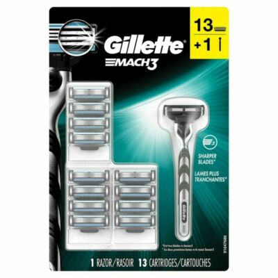 NEW GILLETTE Mach3 Men's Razor, Handle + 13 Blade Refills - SEALED