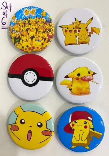 Pokemon Pikachu Pin Badge Holder Button Brooch Party Set - Picture 7 of 9