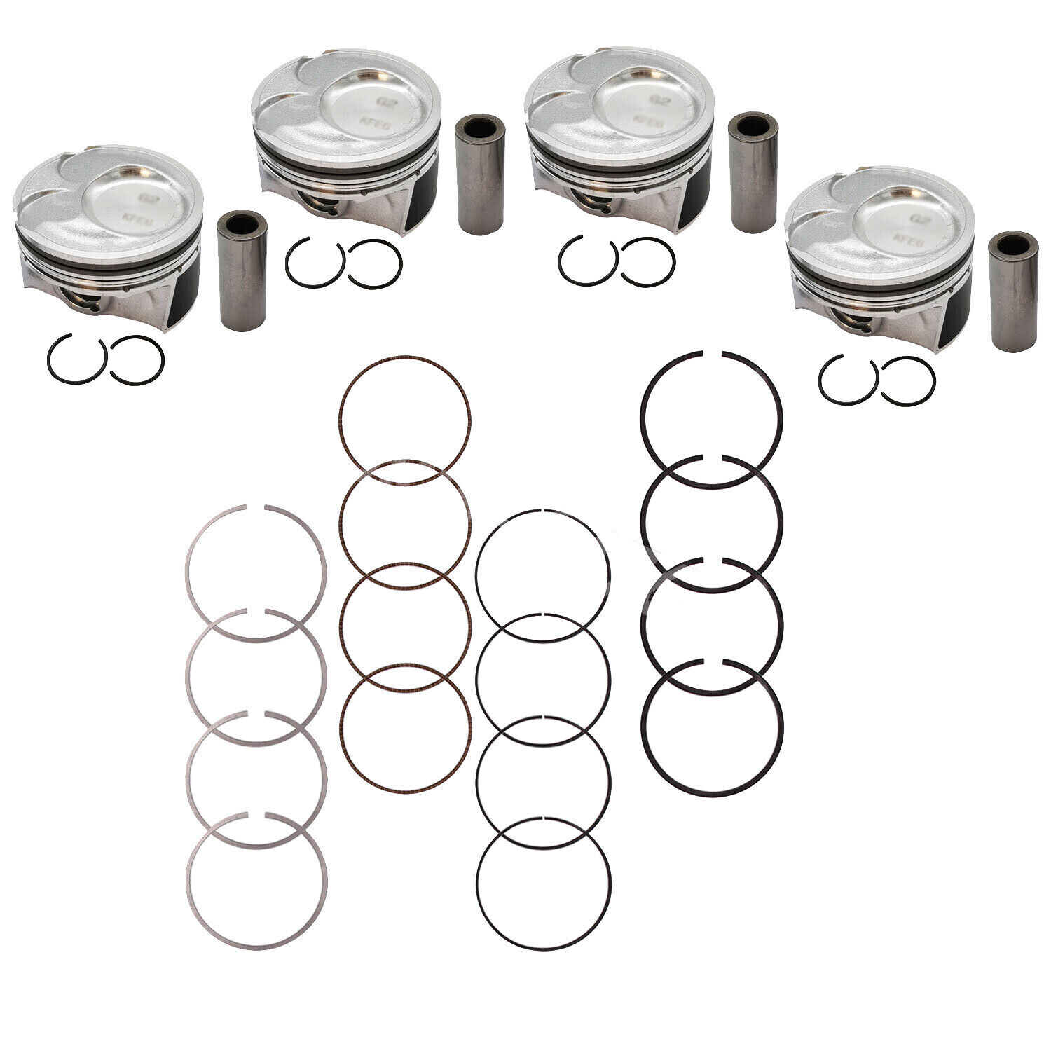 4Pcs Piston & Rings Kit for 2014-2018 Kia Soul Forte 2.0L Engine Replacement