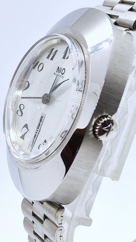 SWISS MADE NINO AUTOMATIC AS 2066 vintage 1970 SPACE AGE NOS NEW OLD STOCK STEEL - Imagen 6 de 12