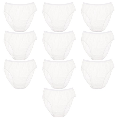 Slip da viaggio uomo monouso intimo 10 pezzi puro cotone bianco - Foto 5 di 12