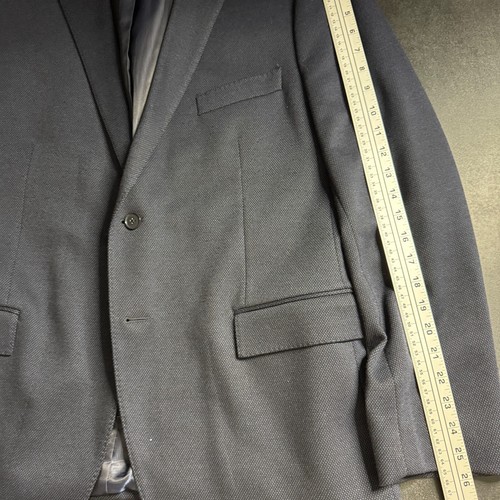 Ryan Seacrest Mens 46R Sport Coat Blazer Jacket Blue Wool 2-Button Solid - Picture 5 of 11
