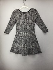 Zara Woman Womens Sweater Dress Large L Black Pullover Fit And Flare 3/4 Sleeve