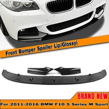 Car Front Bumper Spoiler Lip For 2011-2017 BMW F10 5 Series M Sport Glossy Black
