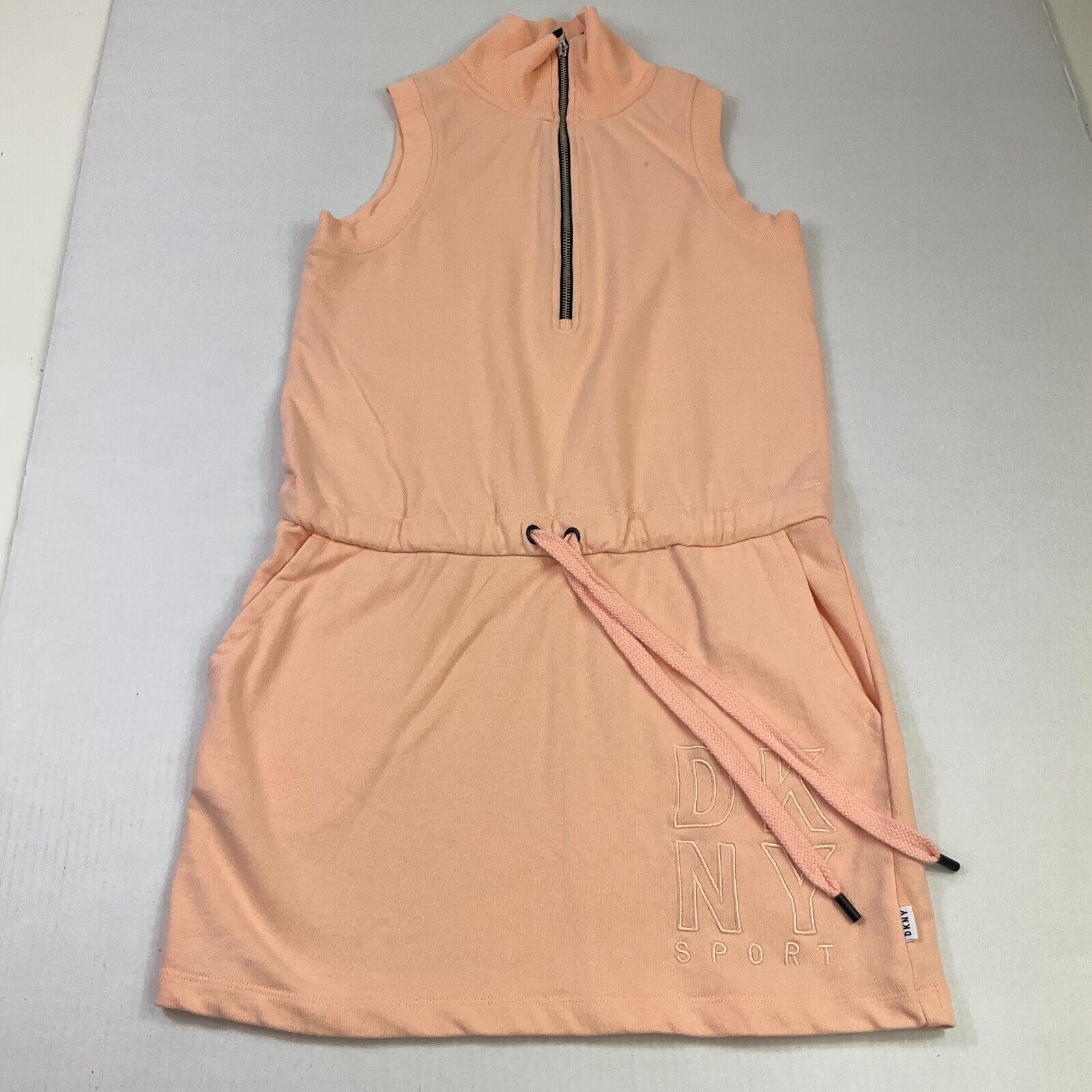 DKNY Womens Sweatshirt Dress Orange 1/2 Zip Sleev… - image 1