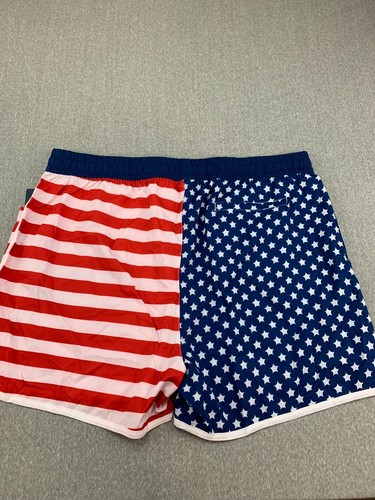 HODO Sports Quick Dry Shorts Mens XXL American Flag Red White Blue 4th July - Picture 2 of 14