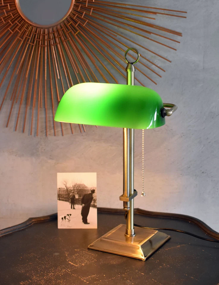 Bankers Lamp Schreibtischlampe Antik Bankerlampe Büro Tischleuchte Tischlampe - Bild 3 von 4