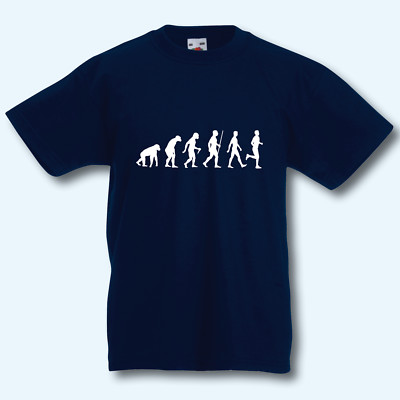 T-Shirt Evolution Laufen Jogging Marathon Sport Kinder T-Shirt Fun-Shirt Kids 