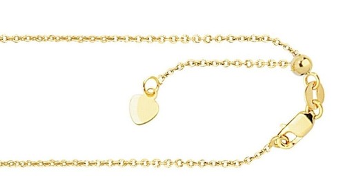 Collana ciondolo catena/collana collegamento cavo regolabile oro bianco 22k 2,5 grammi 1,1 M - Foto 3 di 12