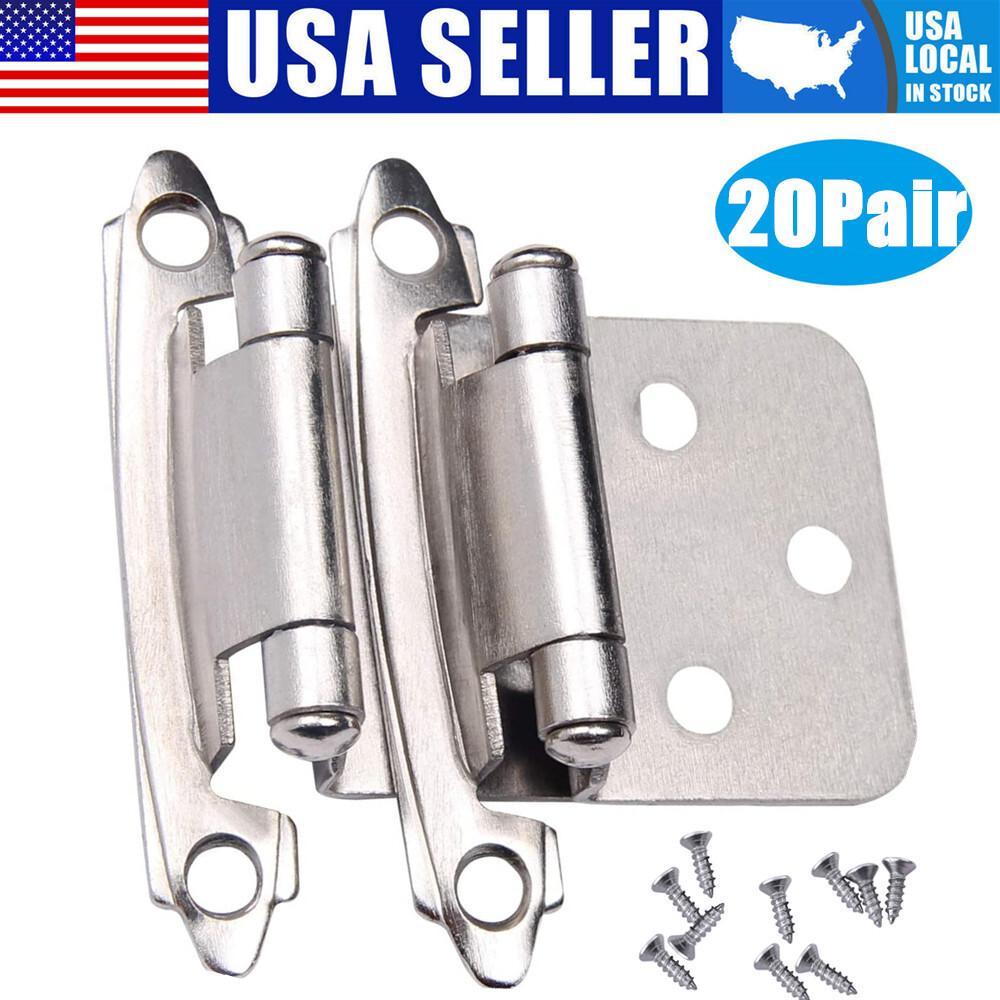 20 Pairs (40pcs) Self Closing OVERLAY Door Cabinet Hinges Sa
