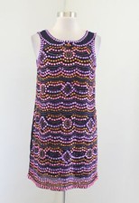 Cooperative Urban Outfitters Blue Pink Orange Beaded Shift Dress Size S Party