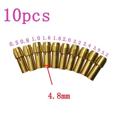 10er-Satz Mini-Bohrfutter Aus Messing – 0,5 Mm Bis 3,2 Mm, Für Präzises Arbeiten Mit Multi-Tools
