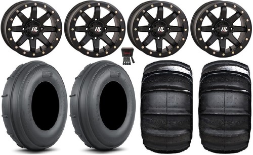 High Lifter HL9 15" Wheels Bk 30" Sand Strip TT/XL HP Tires Textron Wildcat XX