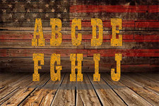 Store Western Barn Steel Metal Letters  Numbers - 12inch 1 Foot Sign Rustic