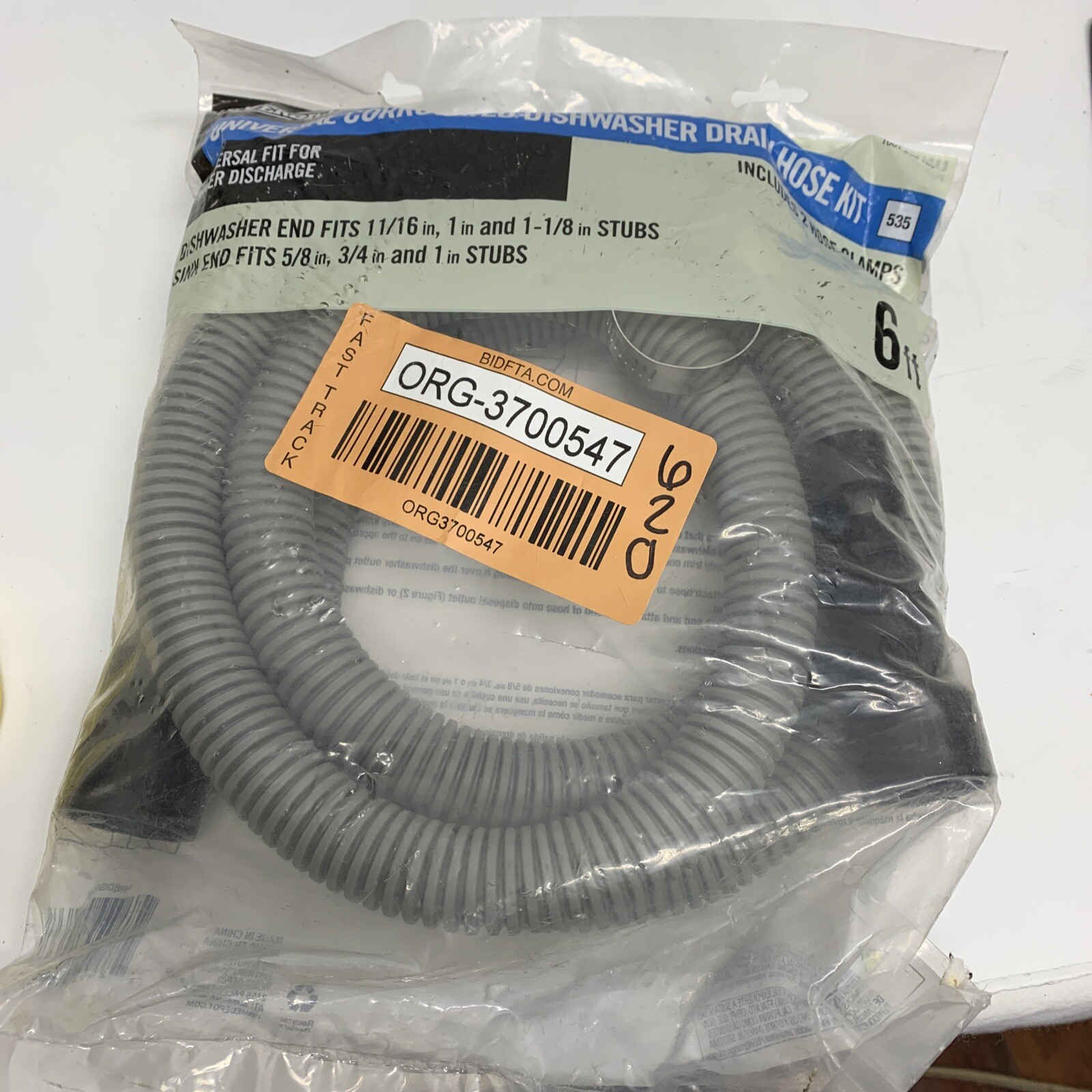 EVERBILT 6 ft Universal Corrugated Dishwasher Drain Hose No Clamps 535 eBay