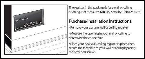 Registro clásico negro texturizado 6x10 para pared o techo - Fácil instalación - Imagen 6 de 6