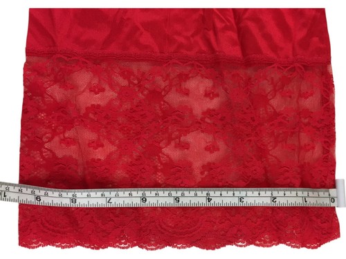 Ensemble pyjama chemise et pantalon pyjama Gilead dentelle fleurie manches longues rouge femme XL - Photo 16/18