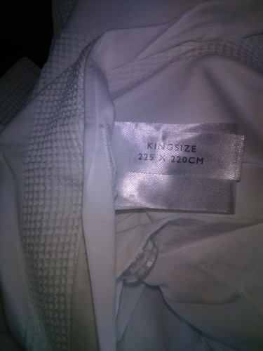 John Lewis Waffle Stripe Kingsize Duvet Cover and Pillowcase Set White New Other - Picture 3 of 5