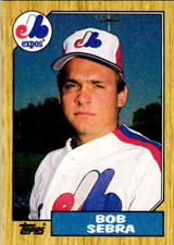 1987 Topps Baseball Card Bob Sebra Rookie Montreal Expos #479. rookie card picture
