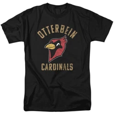 Otterbein University Adult T-Shirt Cardinals Logo, Black, S-5XL