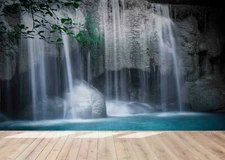 3D Mountain Waterfall Wallpaper Wall Mural Removable Self-adhesive Sticker9216