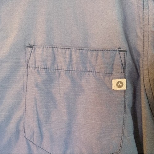 Marmot Blue Ombre Button Down Short Sleeve Top Size M Men - Picture 11 of 11