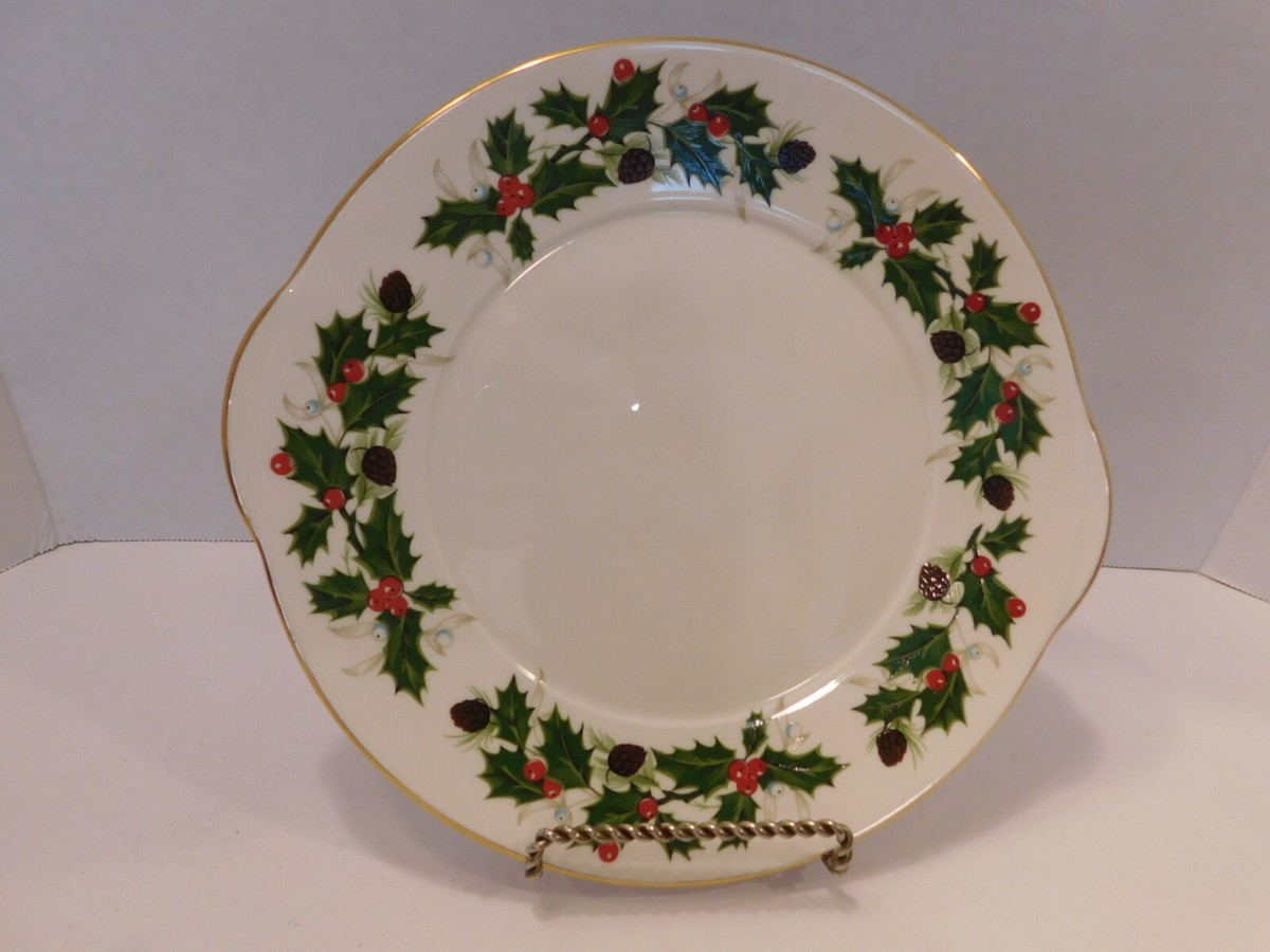 Grafton Noel ロイヤルグラフトン　クリスマス　大皿 Royal Grafton Noel Handled Fine Bone China Plate Holly