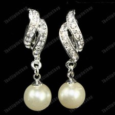 Orecchini Di Perle A Goccia A Clip, Gioielli Da Sposa, Gioielli Da