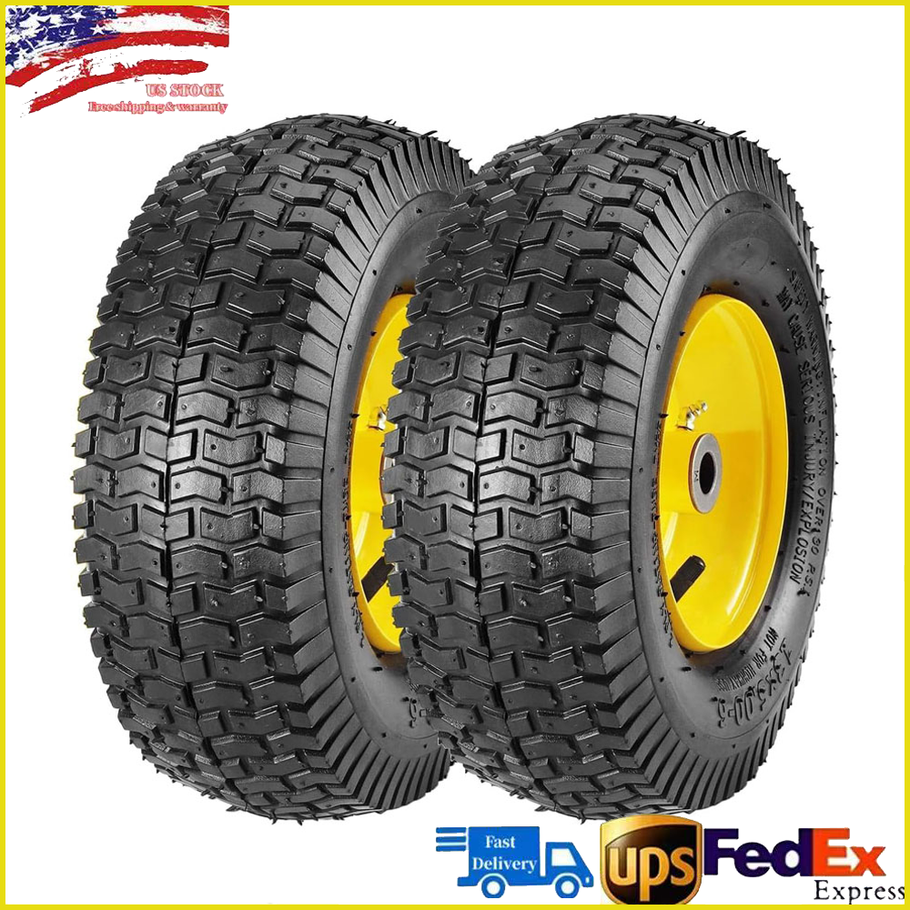 2-Pack 20x8.00-8 4 Ply Lawn Mower Tires with Rims for Garden Tractors