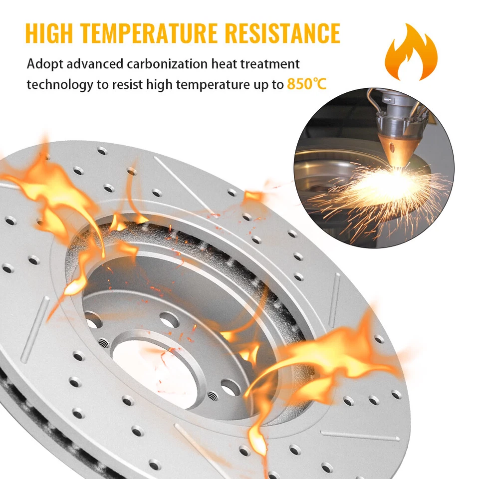 Front & Rear Disc Brake Rotors for 2013 - 2020 Ford Fusion Lincoln MKZ Hybrid - Image 2 of 4