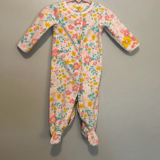 Carter Kid's Multicolor Floral Print Long Sleeve Snap Closure Pajamas