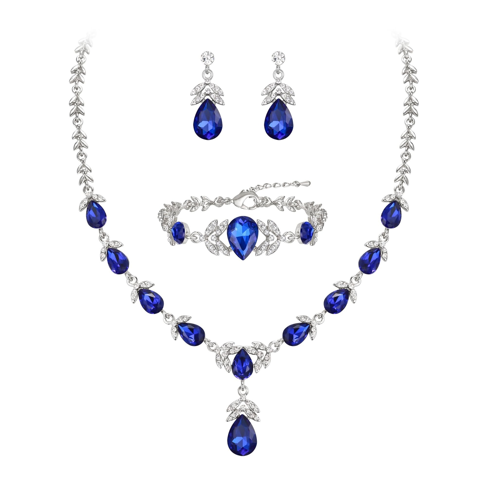 Crysdue Elegance Leaf Wedding Jewelry Set for Women Bridal Bridemaid, Austria...