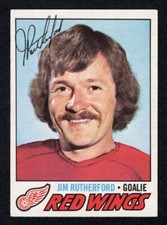 1977 O-Pee-Chee 239 Jim Rutherford Full Vintage Autographed Stanley Cup Champ
