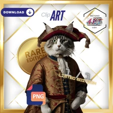 Rare (1 of 1 Limited Edition) - Royalty Cat from the 1700s in - Clip Art #1