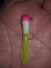 30 CRAPPIE mustad JIGs 1/32 OZ rigged 1.5" TRI-COLOR TUBE Pink/White/Chartreuse